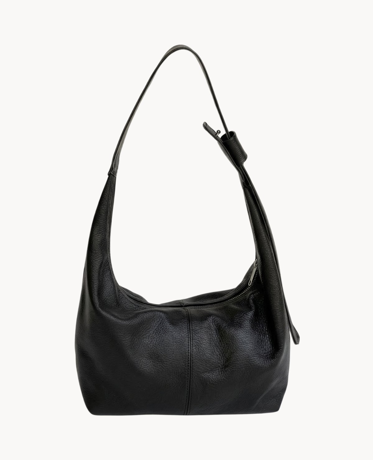 Soft Grained Leather Crescent Bag