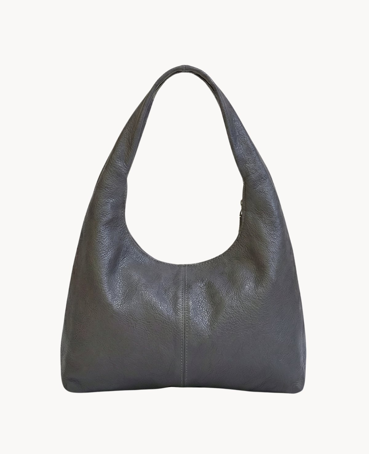 Charcoal Grey Leather Crescent Bag