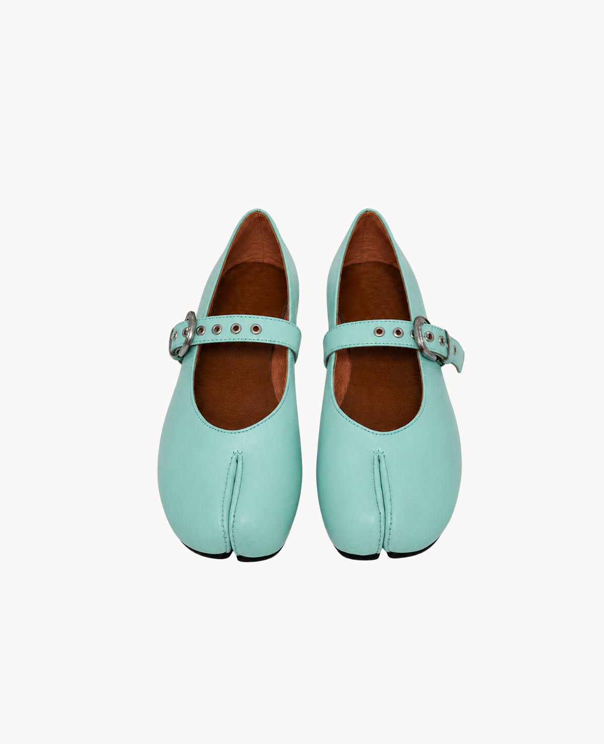 Mint Grommet Strap Tabi Flats
